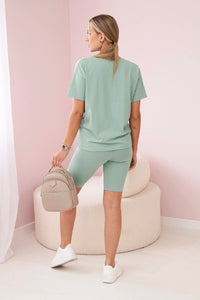 Set of top+leggings 9099 / – Mint || Dark цвет / color | Lexline Fashion