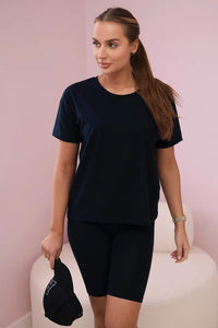 Set of top+leggings 9099 / – Navy blue цвет / color | Lexline Fashion