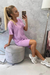 Set of top+leggings 9099 / – Purple цвет / color | Lexline Fashion