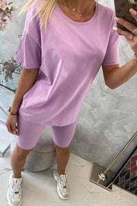 Set of top+leggings 9099 / – Purple цвет / color | Lexline Fashion