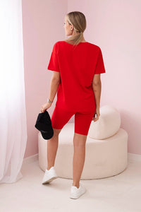 Set of top+leggings 9099 / – Red цвет / color | Lexline Fashion