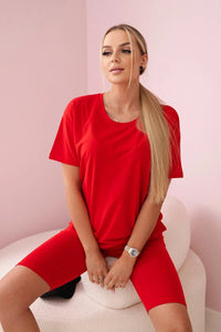 Set of top+leggings 9099 / – Red цвет / color | Lexline Fashion