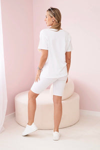 Set of top+leggings 9099 / – White цвет / color | Lexline Fashion