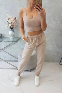 Set of top+pants 9334 / – Beige цвет / color | Lexline Fashion