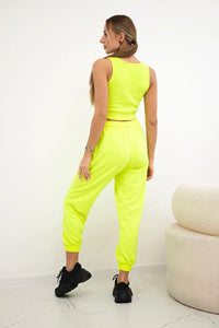 Set of top+pants 9334 / – Yellow neon цвет / color | Lexline Fashion