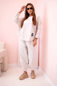 Set sweatshirt and pants 6171W / – Beige цвет / color | Lexline Fashion