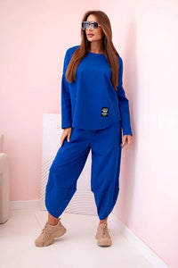 Set sweatshirt and pants 6171W / – Blue cornflower цвет / color | Lexline Fashion