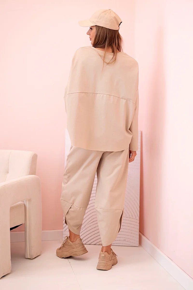 Set sweatshirt and pants 6171W / – Dark || beige цвет / color | Lexline Fashion