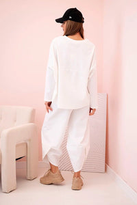Set sweatshirt and pants 6171W / – Ecru цвет / color | Lexline Fashion