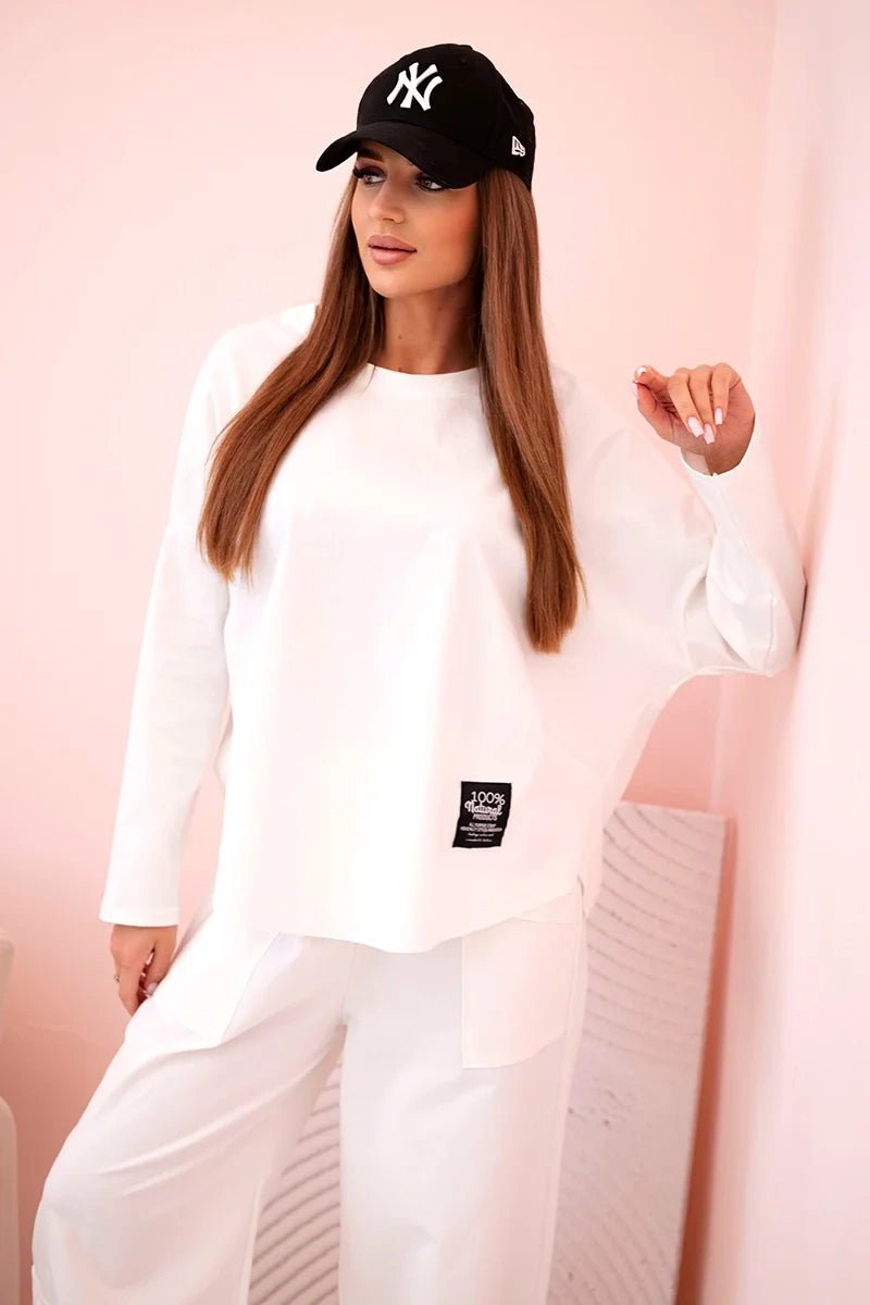 Set sweatshirt and pants 6171W / – Ecru цвет / color | Lexline Fashion