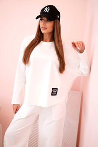 Set sweatshirt and pants 6171W / – Ecru цвет / color | Lexline Fashion
