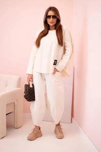 Set sweatshirt and pants 6171W / – Light || Beige цвет / color | Lexline Fashion