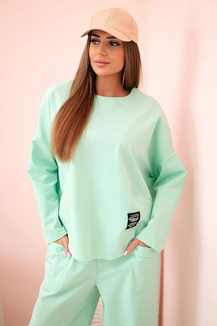 Set sweatshirt and pants 6171W / – Light || Mint цвет / color | Lexline Fashion