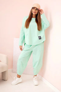 Set sweatshirt and pants 6171W / – Light || Mint цвет / color | Lexline Fashion