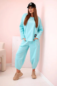 Set sweatshirt and pants 6171W / – Mint цвет / color | Lexline Fashion