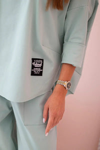 Set sweatshirt and pants 6171W / – Mint || Dark цвет / color | Lexline Fashion