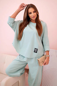 Set sweatshirt and pants 6171W / – Mint || Dark цвет / color | Lexline Fashion
