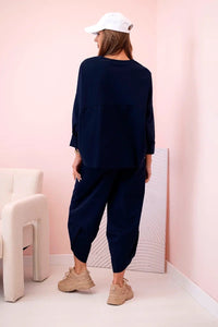 Set sweatshirt and pants 6171W / – Navy blue цвет / color | Lexline Fashion