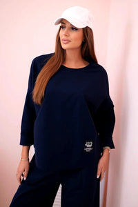 Set sweatshirt and pants 6171W / – Navy blue цвет / color | Lexline Fashion