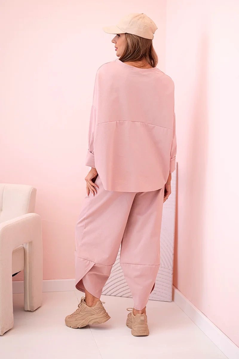 Set sweatshirt and pants 6171W / – Pink || Dark цвет / color | Lexline Fashion
