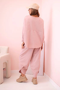 Set sweatshirt and pants 6171W / – Pink || Dark цвет / color | Lexline Fashion