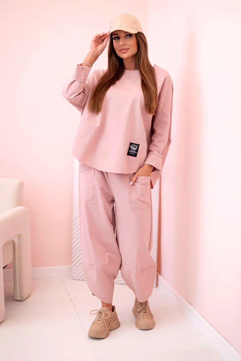 Set sweatshirt and pants 6171W / – Pink || Dark цвет / color | Lexline Fashion