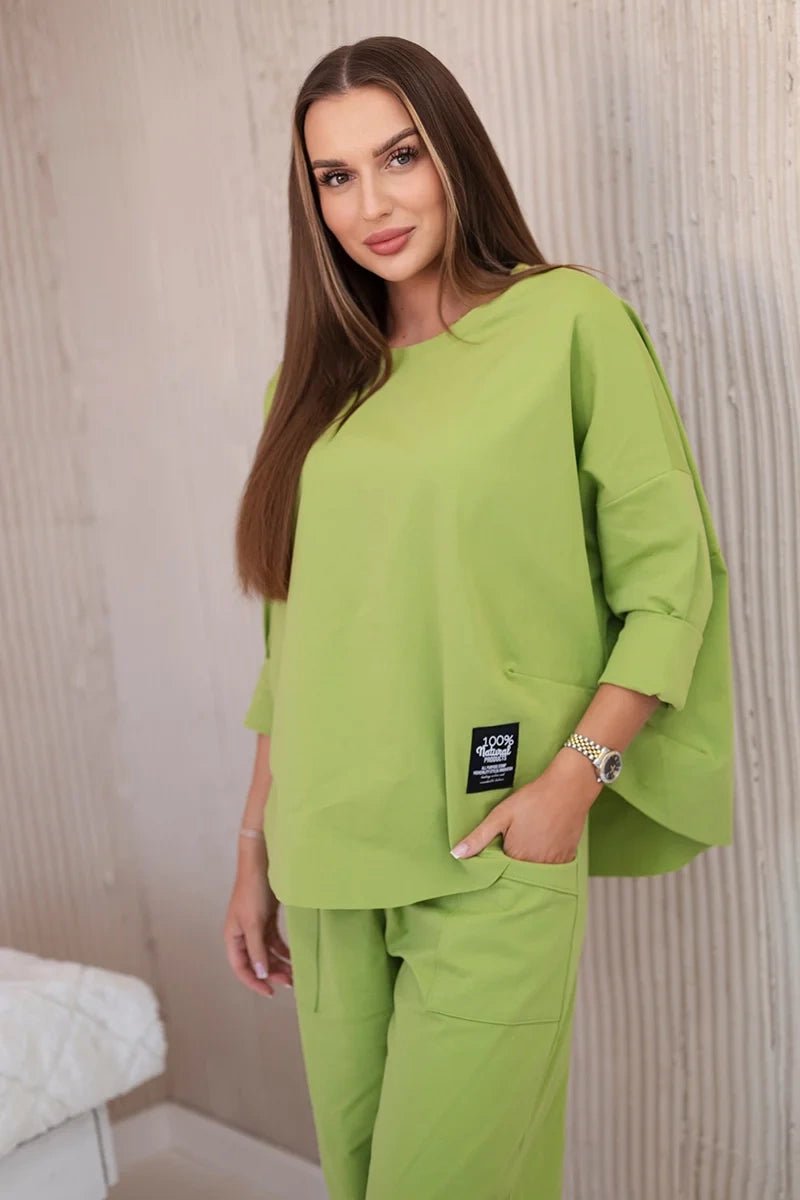 Set sweatshirt and pants 6171W / – Pistachio цвет / color | Lexline Fashion