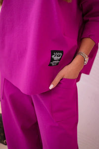Set sweatshirt and pants 6171W / – Purple || Dark цвет / color | Lexline Fashion