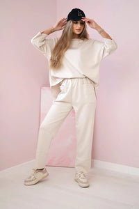 Set sweatshirt + pants 19181 / – Beige цвет / color | Lexline Fashion