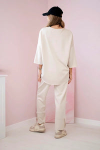 Set sweatshirt + pants 19181 / – Beige цвет / color | Lexline Fashion