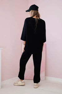 Set sweatshirt + pants 19181 / – Black цвет / color | Lexline Fashion