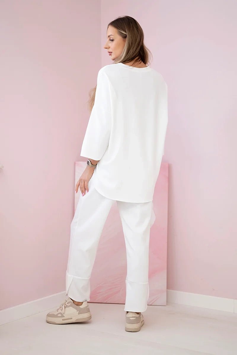 Set sweatshirt + pants 19181 / – Ecru цвет / color | Lexline Fashion