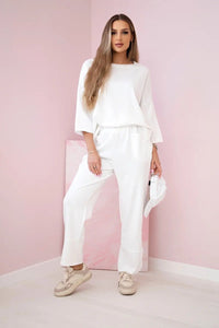 Set sweatshirt + pants 19181 / – Ecru цвет / color | Lexline Fashion
