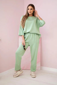 Set sweatshirt + pants 19181 / – Pistachio цвет / color | Lexline Fashion