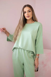 Set sweatshirt + pants 19181 / – Pistachio цвет / color | Lexline Fashion