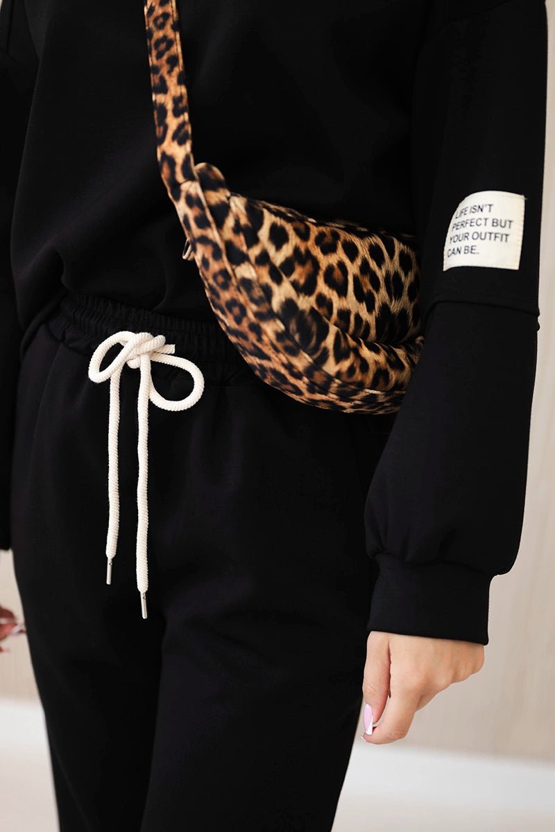 Set sweatshirt + pants 7065P / – Black цвет / color | Lexline Fashion