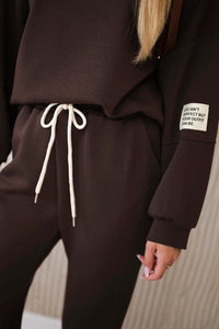 Set sweatshirt + pants 7065P / – Brown цвет / color | Lexline Fashion