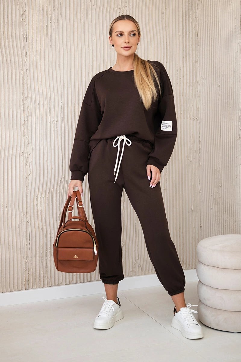Set sweatshirt + pants 7065P / – Brown цвет / color | Lexline Fashion