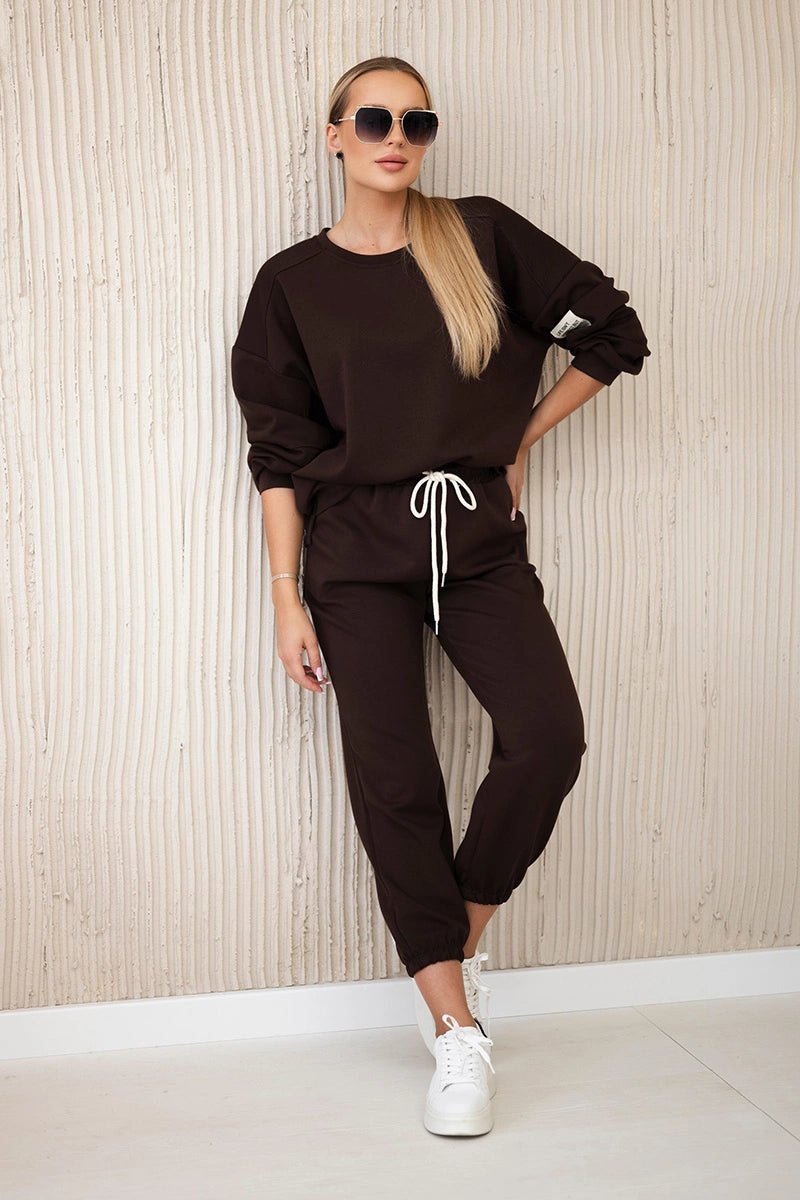 Set sweatshirt + pants 7065P / – Chocolate цвет / color | Lexline Fashion
