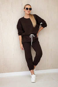 Set sweatshirt + pants 7065P / – Chocolate цвет / color | Lexline Fashion