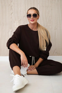 Set sweatshirt + pants 7065P / – Chocolate цвет / color | Lexline Fashion
