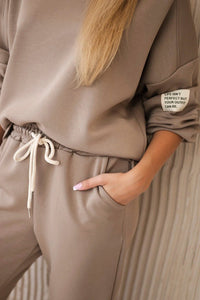 Set sweatshirt + pants 7065P / – Dark || beige цвет / color | Lexline Fashion