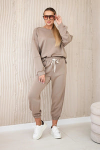Set sweatshirt + pants 7065P / – Dark || beige цвет / color | Lexline Fashion