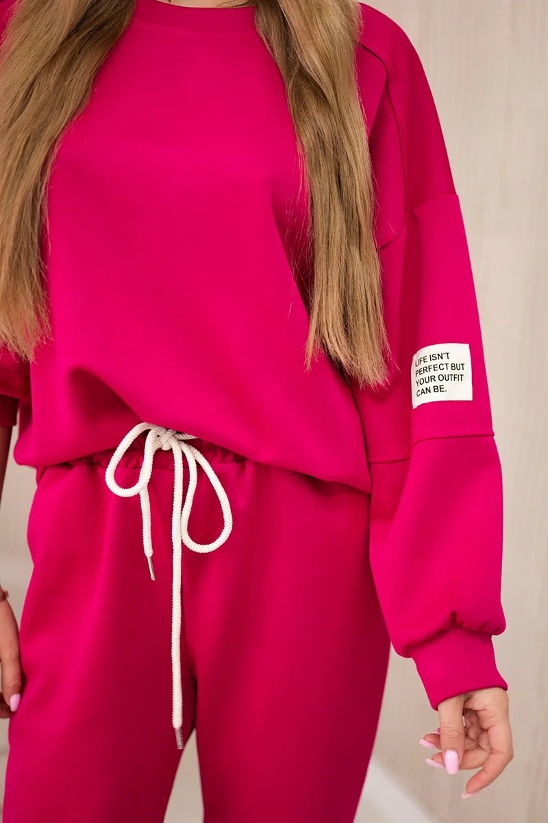 Set sweatshirt + pants 7065P / – Fuchsia цвет / color | Lexline Fashion