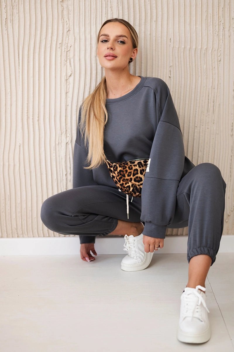 Set sweatshirt + pants 7065P / – Graphite цвет / color | Lexline Fashion