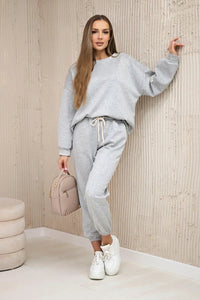 Set sweatshirt + pants 7065P / – Gray || Light цвет / color | Lexline Fashion
