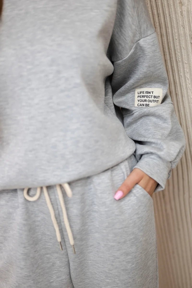 Set sweatshirt + pants 7065P / – Gray || Light цвет / color | Lexline Fashion