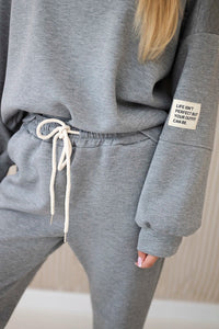 Set sweatshirt + pants 7065P / – Gray || Melange цвет / color | Lexline Fashion