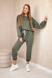 Set sweatshirt + pants 7065P / – Khaki цвет / color | Lexline Fashion