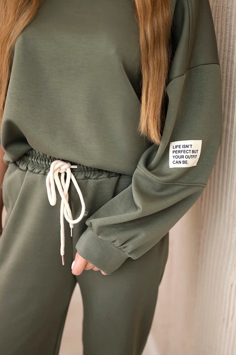 Set sweatshirt + pants 7065P / – Khaki цвет / color | Lexline Fashion